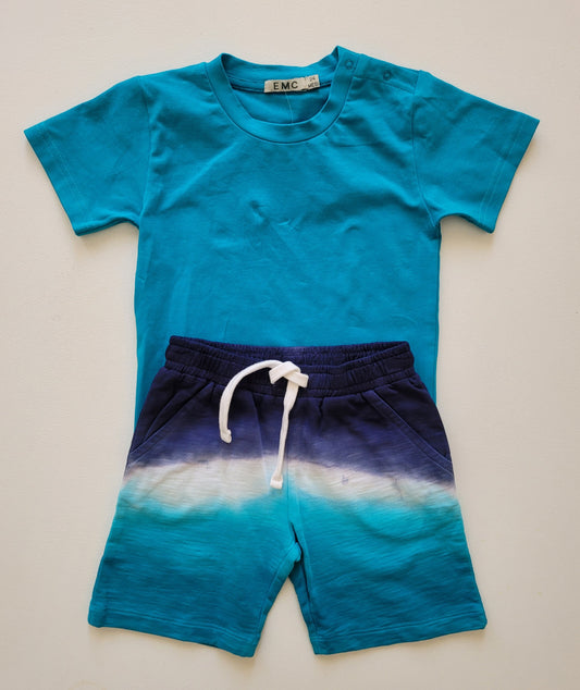 Completo azzurro e blu bamnino