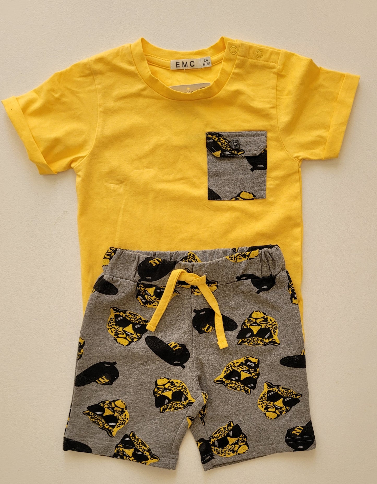 Completo grigio e giallo bambino