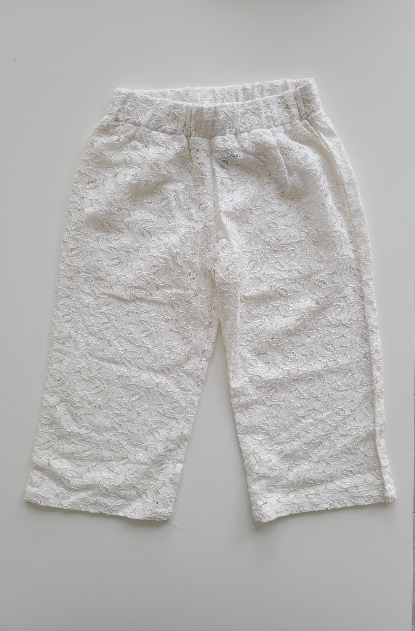 Pantalone lungo bambina cotone ricamato 2 varianti